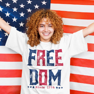 Freedom Grunge Retro Script Sinds 1776 T-shirt