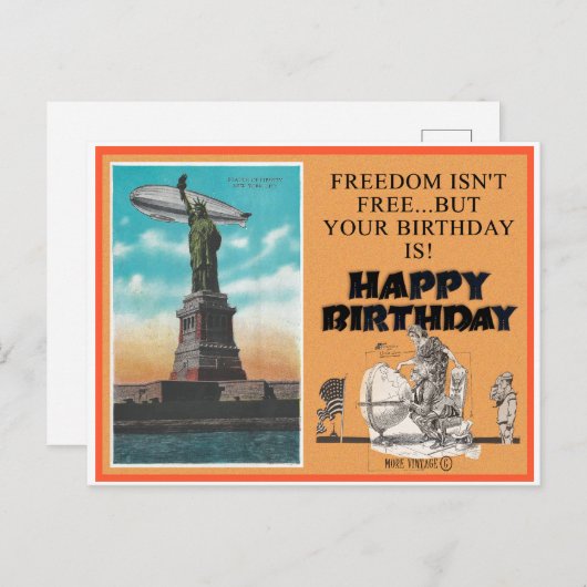 FREEDOM HAPPY BIRTHDAY GROET BRIEFKAART (Voorkant / Achterkant)