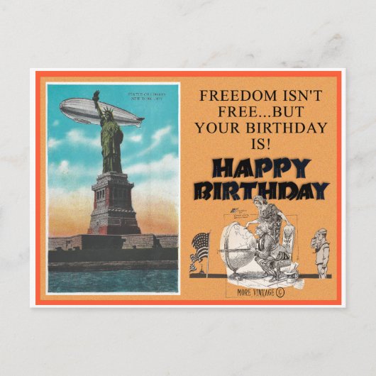 FREEDOM HAPPY BIRTHDAY GROET BRIEFKAART (Voorkant)