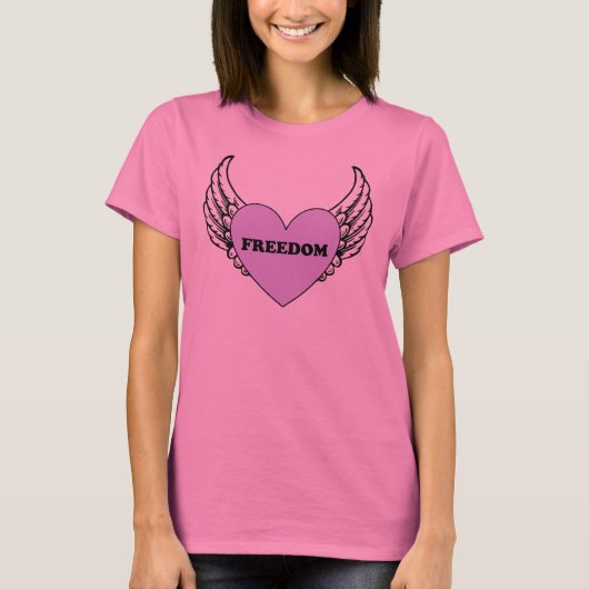 Freedom Heart met Wings Stropdas-Dye Shirt (Voorkant)