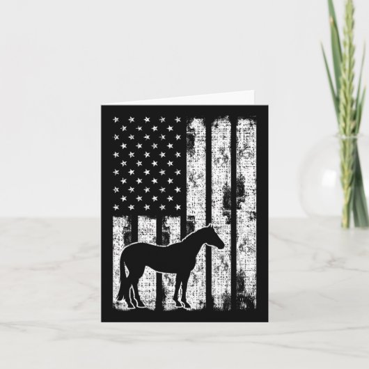 Freedom Horse Patriottisch Paard Amerikaanse vlag  Kaart (Voorkant)