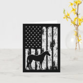 Freedom Horse Patriottisch Paard Amerikaanse vlag  Kaart (Gele Bloem)