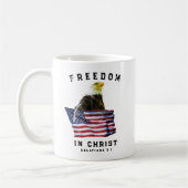 Freedom in Christ Bald Eagle & USA Flag Christian Koffiemok (Links)