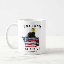Freedom in Christ Bald Eagle & USA Flag Christian Koffiemok