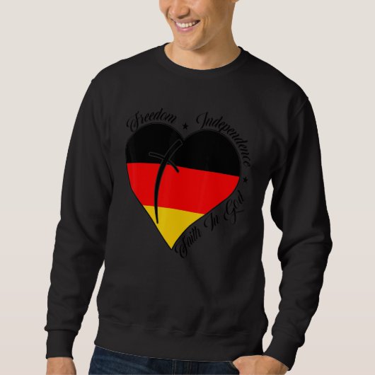 Freedom Independence Faith In God   Christian Germ Trui (Voorkant)