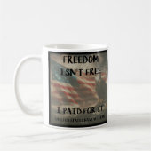 Freedom is geen gratis koffie Mok Navy versie (Links)