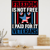 Freedom Is not Free – Thank You, Veterans, 2025,  Poster (Keuken)