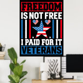 Freedom Is not Free – Thank You, Veterans, 2025,  Poster (Thuiskantoor)