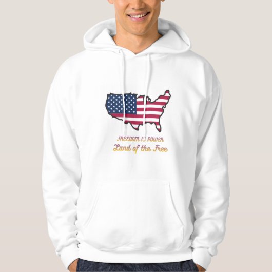 Freedom Is Power USA Flag Hoodie (Voorkant)