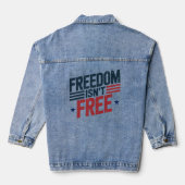 Freedom Isn't Free- Patriotic Design Red and Blue Denim Jacket (Achterkant)