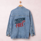 Freedom Isn't Free- Patriotic Design Red and Blue Denim Jacket (Hangar)