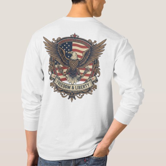 Freedom & Liberty Classic Eagle T-shirt met lange  (Achterkant)
