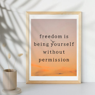 Freedom life quote motivatie poster