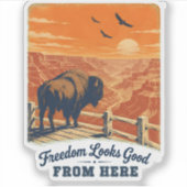 Freedom Looks Good Canyon Sticker (Voorkant)
