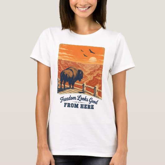 Freedom Looks Good Canyon T-shirts (Voorkant)