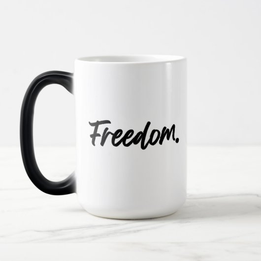 Freedom. Minimalist Black Magische Mok (Links)