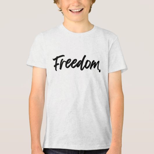 Freedom. Minimalist Black Tri-Blend Shirt (Voorkant)