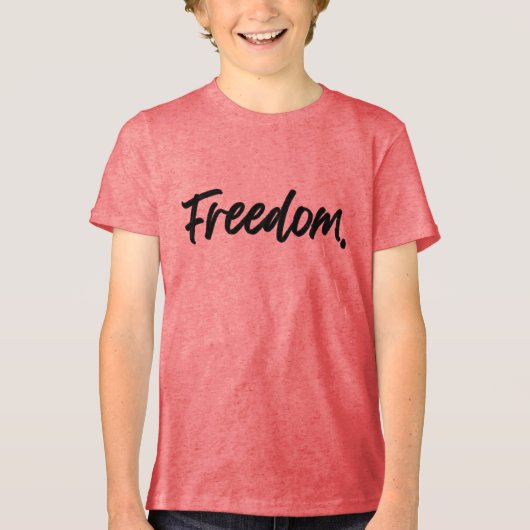 Freedom. Minimalist Black Tri-Blend Shirt (Voorkant)