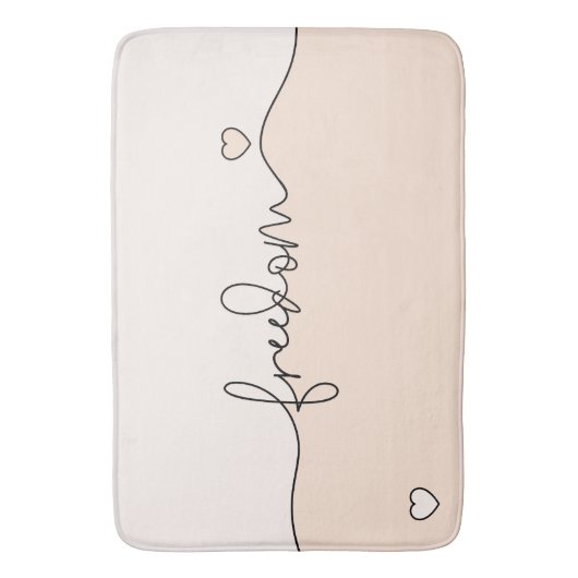 Freedom Minimalist Typography Design Badmat (Voorkant Verticaal)