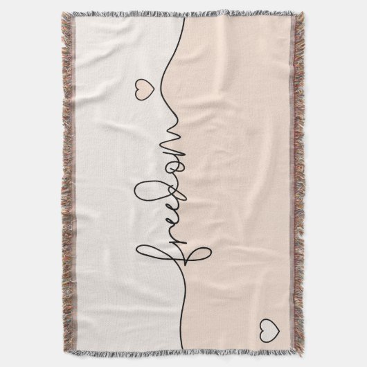 Freedom Minimalist Typography Design Deken (Voorkant Verticaal)