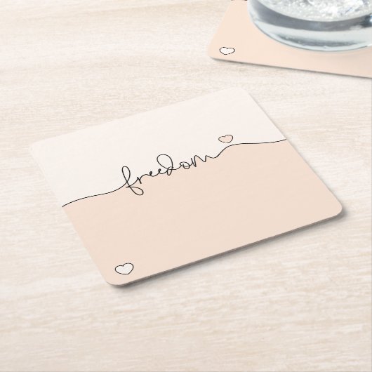 Freedom Minimalist Typography Design Kartonnen Onderzetters (Schuin)