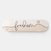Freedom Minimalist Typography Design Persoonlijk Skateboard (Horizontaal)