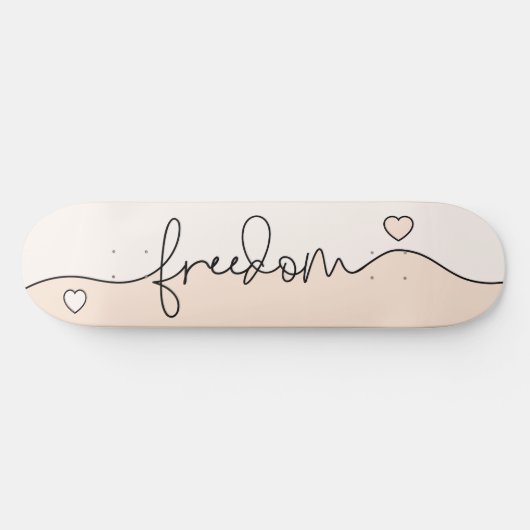 Freedom Minimalist Typography Design Persoonlijk Skateboard (Horizontaal)