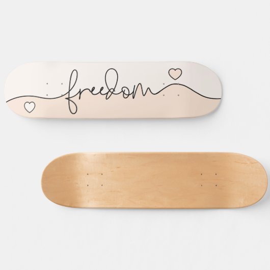 Freedom Minimalist Typography Design Persoonlijk Skateboard (Horizontaal)