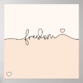 Freedom Minimalist Typography Design Poster (Voorkant)