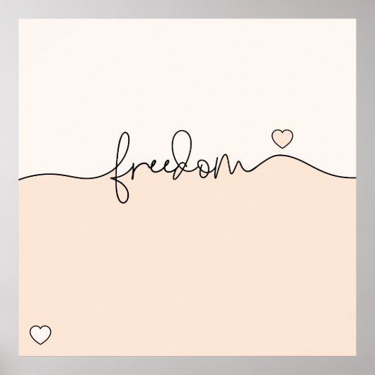 Freedom Minimalist Typography Design Poster (Voorkant)