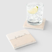 Freedom Minimalist Typography Design Stenen Onderzetter (Zijkant)