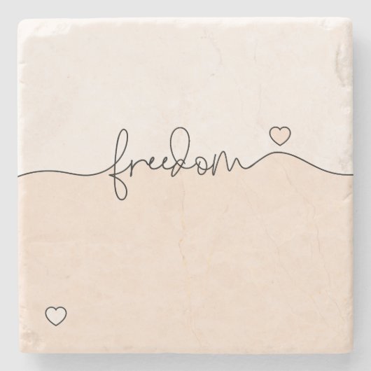 Freedom Minimalist Typography Design Stenen Onderzetter (Voorkant)
