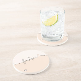 Freedom Minimalist Typography Design Zandsteen Onderzetter