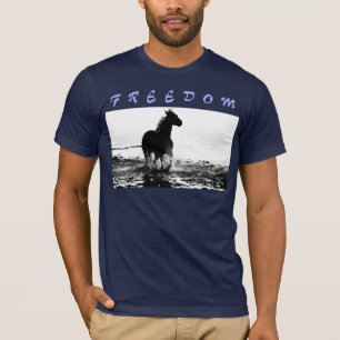 Freedom Modern Running Horse Pop Art Mannen T-shirt