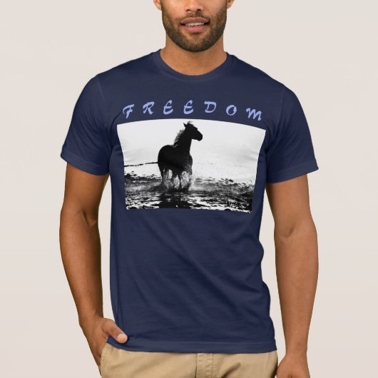 Freedom Modern Running Horse Pop Art Mannen T-shirt (Voorkant)