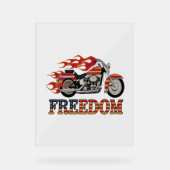 Freedom Motorcycle Flames Acryl Bord (Voorkant)