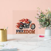 Freedom Motorcycle Flames Acryl Bord (Huwelijk)