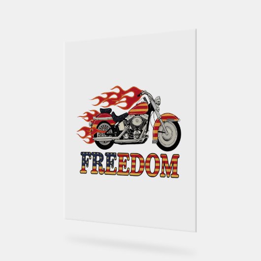 Freedom Motorcycle Flames Acryl Bord (Hoek)