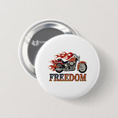 Freedom Motorcycle Flames Ronde Button 5,7 Cm (Voorkant /achterkant)