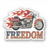 Freedom Motorcycle Flames Sticker (Voorkant)