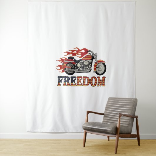 Freedom Motorcycle Flames Wandkleed (In situ)