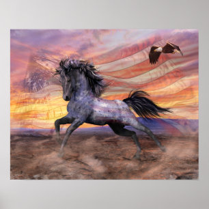 Freedom Mustang 20-inch x16-inch waarde, Matte - z Poster