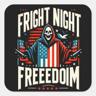 Freedom Night Horror: modern Amerikaans design Vierkante Sticker