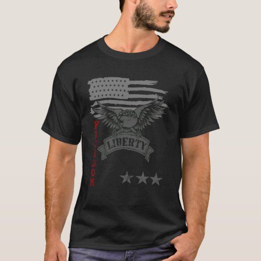 Freedom Over Fear Pro Gun USA Flag 2nd Amendment   T-shirt (Voorkant)