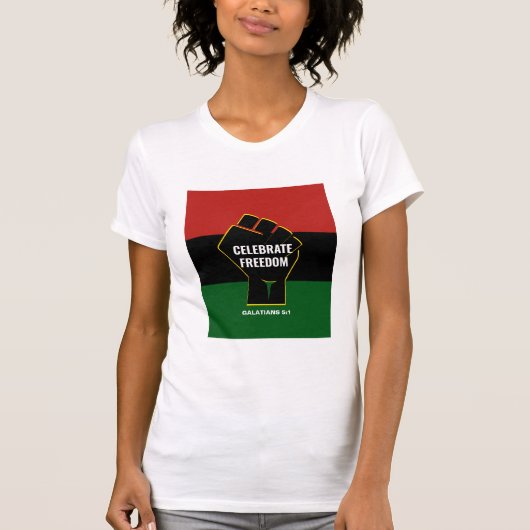 FREEDOM Pan African Christelijk Juneteenth-Shirt T-shirt (Voorkant)