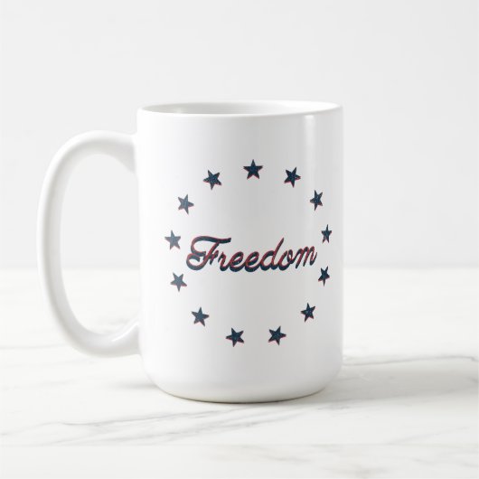 Freedom Patriotic America 250 Stars Design Koffiemok (Links)