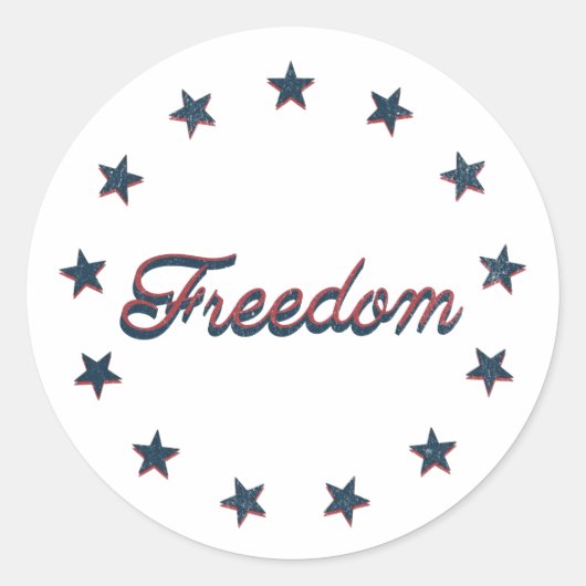 Freedom Patriotic America 250 Stars Design Ronde Sticker (Voorkant)