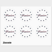 Freedom Patriotic America 250 Stars Design Ronde Sticker (Vel)
