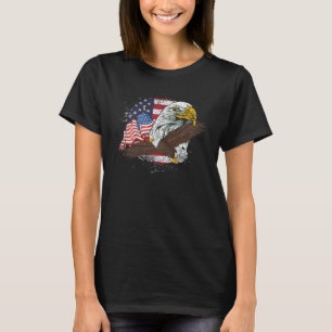 Freedom Patriotic American Bald Eagle ons Flag Pri T-shirt