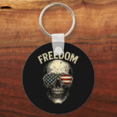 Freedom Patriotic Skull USA Sleutelhanger (Achterkant)